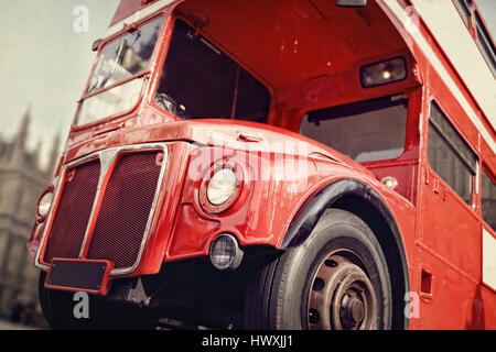 London Routemaster bus rouge à deux étages à Westminster Banque D'Images