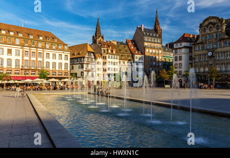 La Place Kléber à Strasbourg - Alsace, France Banque D'Images