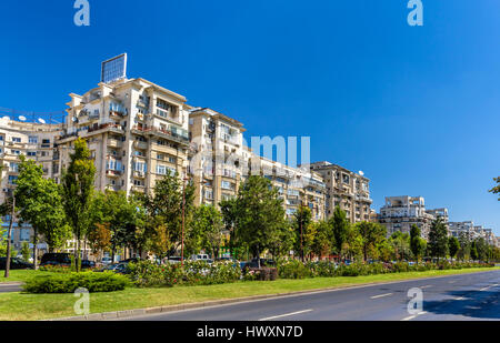 Bâtiments résidentiels à boulevard Unirii - Bucarest, Roumanie Banque D'Images