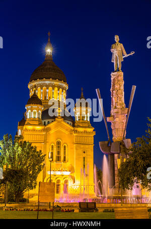 Statue de Stephen Bocskay et cathédrale de Cluj-Napoca, Roumanie Banque D'Images