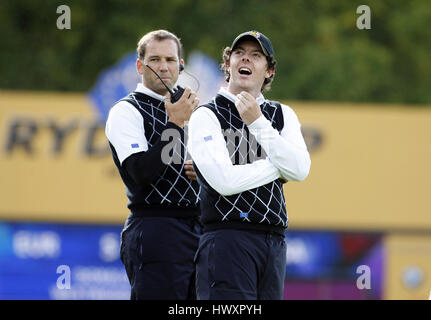 RORY MCILROY SERGIO GARCIA EUROPE EUROPE Celtic Manor Resort VILLE DE NEWPORT AU PAYS DE GALLES 03 Octobre 2010 Banque D'Images