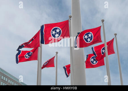 Drapeaux de l'État du Tennessee, Nashville, Tennessee Banque D'Images