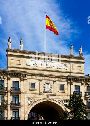 Banco de Santander, dans le centre de Santander Cantabrie au nord de l'Espagne Banque D'Images