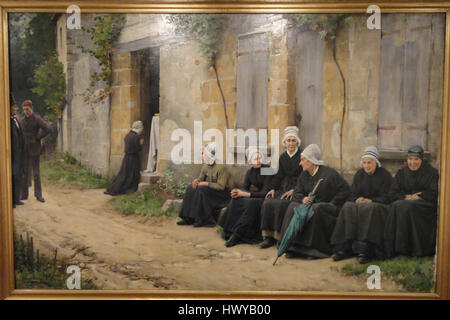 Un Village Funeral en Bretagne, Charles Sprague Pearce, 1891 Danforth Museum Framingham, MA DSC00331 Banque D'Images