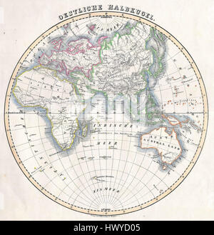 Flemming 1844 Carte de l'hémisphère oriental Geographicus flemming 1844 EasternHemi Banque D'Images