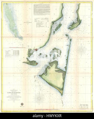 1855 U.S.C.S. Plan de Cape Fear et environs, North Carolina Geographicus uscs 1855 CapeFear Banque D'Images