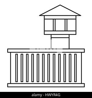 La tour de la prison, l'icône de style contour Illustration de Vecteur