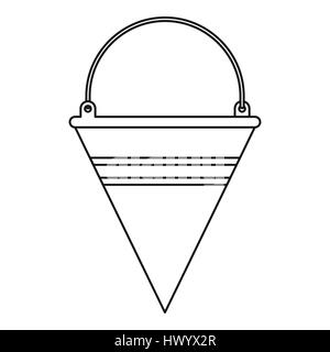 Seau d'incendie, l'icône de style contour Illustration de Vecteur