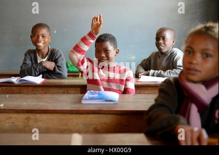 Madagaskar, les élèves de l'école élémentaire de Fianarantsoa Banque D'Images