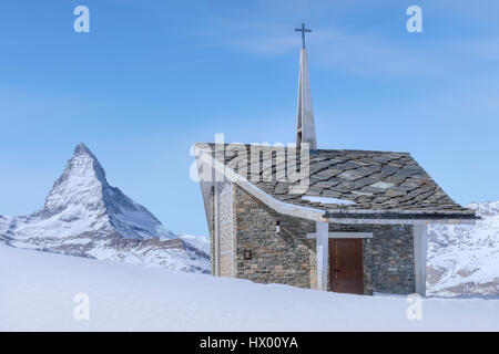 Bruder Klaus, Riffelberg Kapelle, Matterhorn, Zermatt, Gornergrat, Valais, Suisse, Europe Banque D'Images