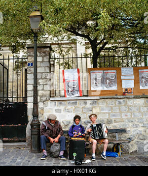 Des musiciens de rue Paris France Europe Banque D'Images