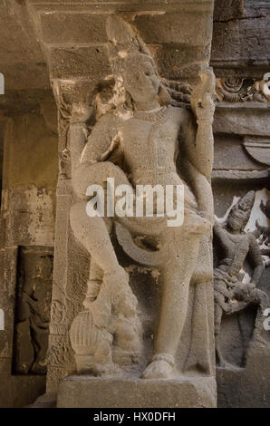 Les grottes d'Ellora près de Aurangabad, l'état de Maharashtra en Inde. Banque D'Images