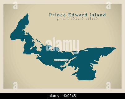 Carte moderne - Prince Edward Island CA Illustration de Vecteur