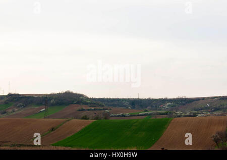 Beau paysage de printemps avec domaine en Voïvodine, Serbie Banque D'Images