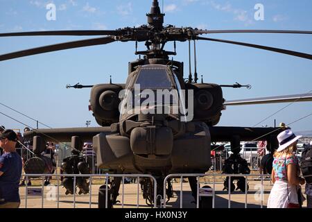 AH-64E Apache Hélicoptère sur l'affichage à l'Avalon airshow, Melbourne, 2017. Banque D'Images