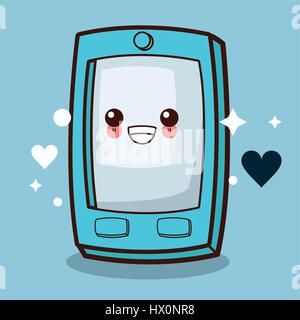 Kawaii portable émoticône Illustration de Vecteur