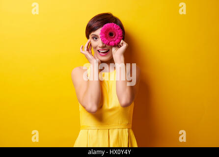 Faire des grimaces à la fleur Banque D'Images