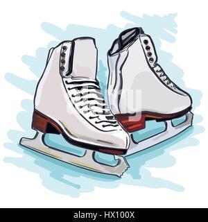 Womens figure skates Illustration de Vecteur