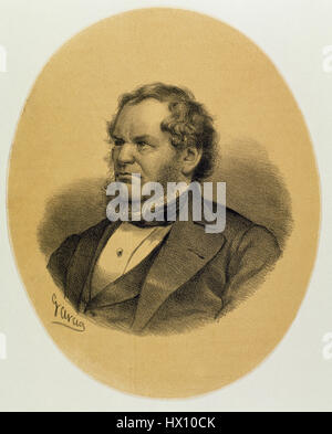 Edward George Geoffrey Smith-Stanley, 14e comte de Derby, (1799-1869). Homme d'État britannique et le Premier Ministre du Royaume-Uni. Leader du Parti conservateur. Portrait. Gravure par Garcia. Banque D'Images