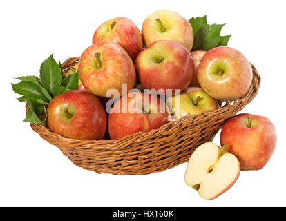Pommes Fuji dans un panier( +clipping path) Banque D'Images