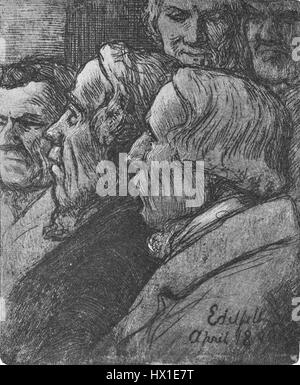 « Deputationen » fait probablement référence à une œuvre d'art historique ou à la représentation d'une délégation ou d'un groupe d'individus, représentant peut-être des personnalités politiques ou diplomatiques d'une époque spécifique. Le titre suggère de mettre l'accent sur les rassemblements ou les réunions formels. Banque D'Images