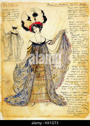 Robe décadent pour Mme Legar par L. Bakst (1910) Banque D'Images