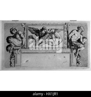 La fresque d'Annibale Carracci 'Ganimede et l'aigle' du Palazzo Farnese, dépeignant l'histoire mythologique de l'enlèvement de Ganymède par Zeus sous la forme d'un aigle. La fresque est un exemple de baroque fermé Banque D'Images