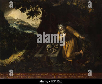 'Eremit Jacob' de Daniel de vos représente la figure biblique Jacob comme un ermite. L'œuvre dépeint son existence solitaire et son parcours spirituel, reflétant les thèmes de la dévotion et de la solitude dans les religieux acceptés Banque D'Images