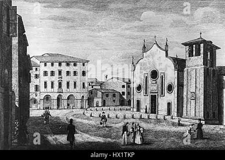 La Chiesa di Santa Fosca à Santa Maria Maggiore, située à Trévise, en Italie, est une église historique réputée pour son architecture médiévale et ses magnifiques fresques. Il représente le patrimoine religieux et artistique de la région, avec des dessins complexes et des éléments décoratifs de la fin de la période romane. Banque D'Images