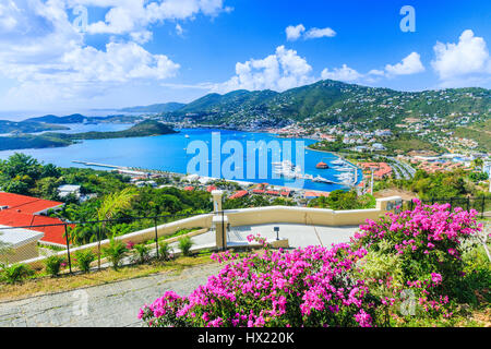 Caraïbes, St Thomas des îles Vierges américaines. Vue panoramique. Banque D'Images