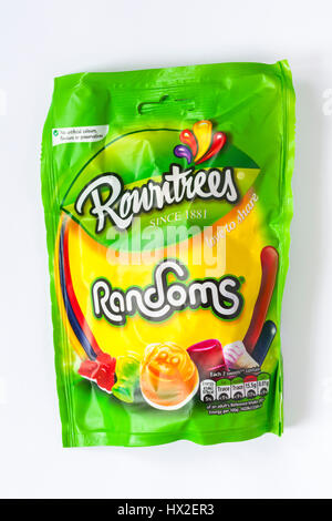 Sachet de Rowntree's figures tirées au sort des bonbons isolé sur fond blanc Banque D'Images