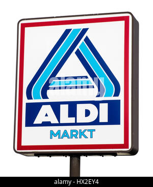 Supermarché Aldi (isolé) de l'écran du logo Banque D'Images