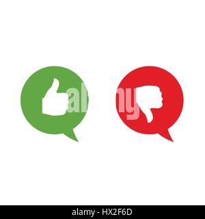 Aimez et n'aimez pas les étiquettes Illustration de Vecteur