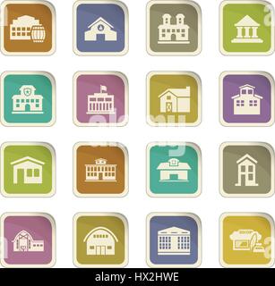 Infrastructure ville / de la ville jeu d'icônes pour les sites web et l'interface utilisateur Illustration de Vecteur