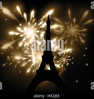 Vector illustration de la tour eiffel brillant Illustration de Vecteur