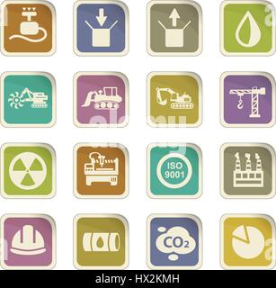 Vecteur de l'industrie et d'icônes pour la conception d'interface utilisateur Illustration de Vecteur