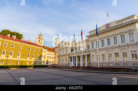 Cour représentant et palais présidentiel à Vilnius, Lituanie Banque D'Images