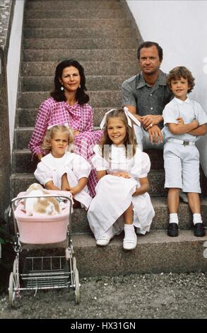 La Reine Silvia de Suède Carl XVI Gustaf de Suède, LA PRINCESSE MADELEINE LA PRINCESSE VICTORIA ET LE PRINCE CARL PHILIP SWEDISH ROYAL FAMI Banque D'Images