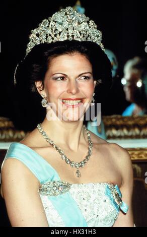 La Reine Silvia de Suède, LA REINE DE SUÈDE 01 Juin 1990 Banque D'Images