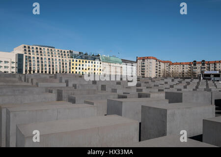 Berlin, Allemagne - 24 mars 2017 : Le Mémorial aux Juifs assassinés d'Europe, également connu comme le mémorial de l'Holocauste à Berlin, Allemagne. Banque D'Images