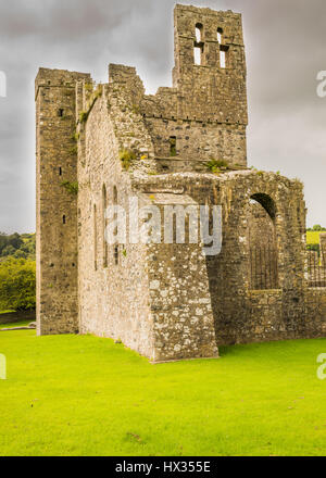 Monastique ancienne ruines de l'abbaye de Fore dans Comté de Westmeath, Irlande Banque D'Images