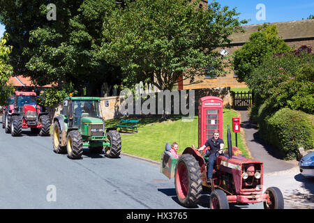 Rallye du tracteur, Kirkby, North Yorkshire, England, UK Banque D'Images