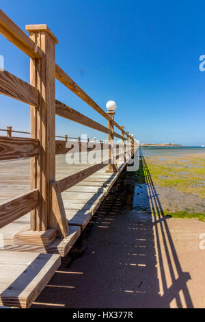 Dans Holzsteg Hurgahda, Makadi Beach Banque D'Images