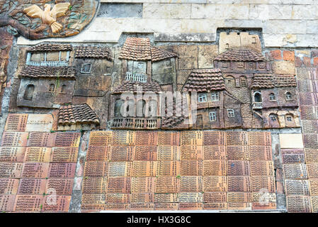 Sighnaghi , Géorgie - envoyé 16, 2016 : Mémoire de soldats géorgiens tués pendant la Grande guerre patriotique sur le wal. La région de Kakheti, Signagi Banque D'Images