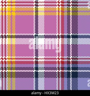 Pink plaid en tissu motif texture pixel transparent. Vector illustration. Illustration de Vecteur