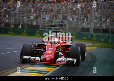 Melbourne, Australie. Mar 25, 2017. Sport Automobile : Championnat du Monde de Formule 1 de la FIA 2017, Grand Prix d'Australie, # 5 Sebastian Vettel (GER, Scuderia Ferrari), l'utilisation de crédit dans le monde entier | : dpa/Alamy Live News Banque D'Images