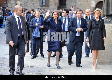 La Reine Sofia pendant le concert inaugural du quatrième cycle de musique de chambre des villes du patrimoine mondial dans la Cathédrale Santa María de Caceres. 03/24/2017 Banque D'Images