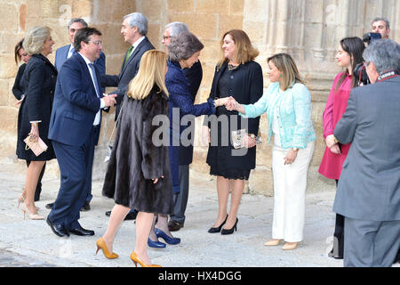 La Reine Sofia pendant le concert inaugural du quatrième cycle de musique de chambre des villes du patrimoine mondial dans la Cathédrale Santa María de Caceres. 03/24/2017 Banque D'Images