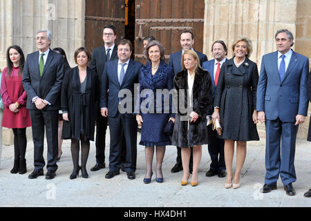 La Reine Sofia pendant le concert inaugural du quatrième cycle de musique de chambre des villes du patrimoine mondial dans la Cathédrale Santa María de Caceres. 03/24/2017 Banque D'Images