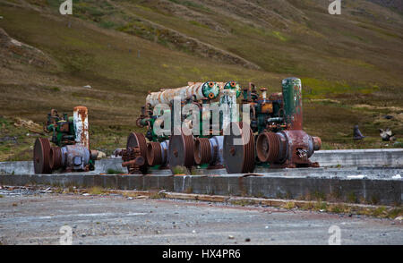 Reste de l'ancien port baleinier à Grytviken, Géorgie du Sud Banque D'Images